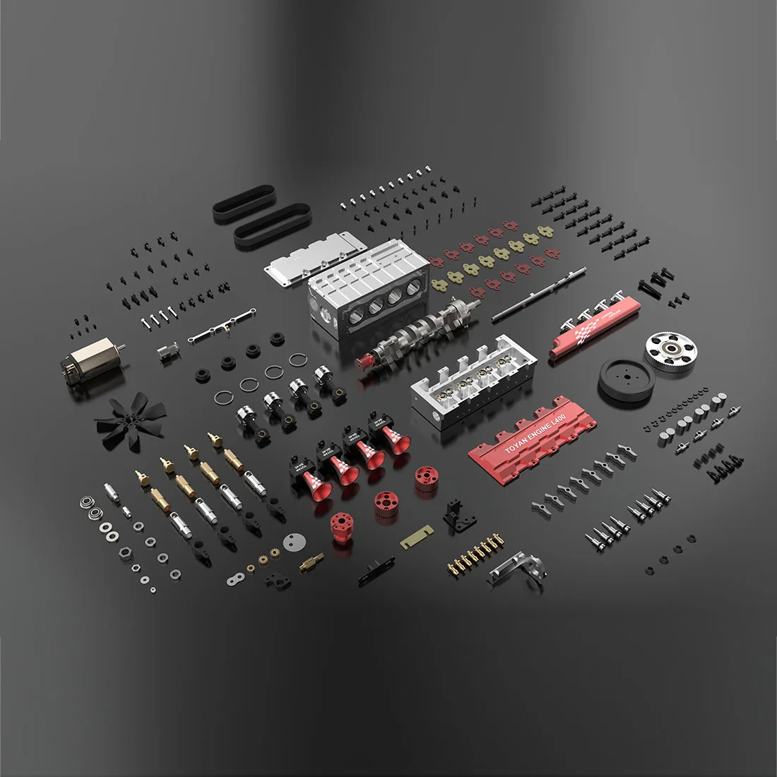 TOYAN FS-L400 14cc линейный четырехцилиндровый четырехтактный нитродвигатель с водяным