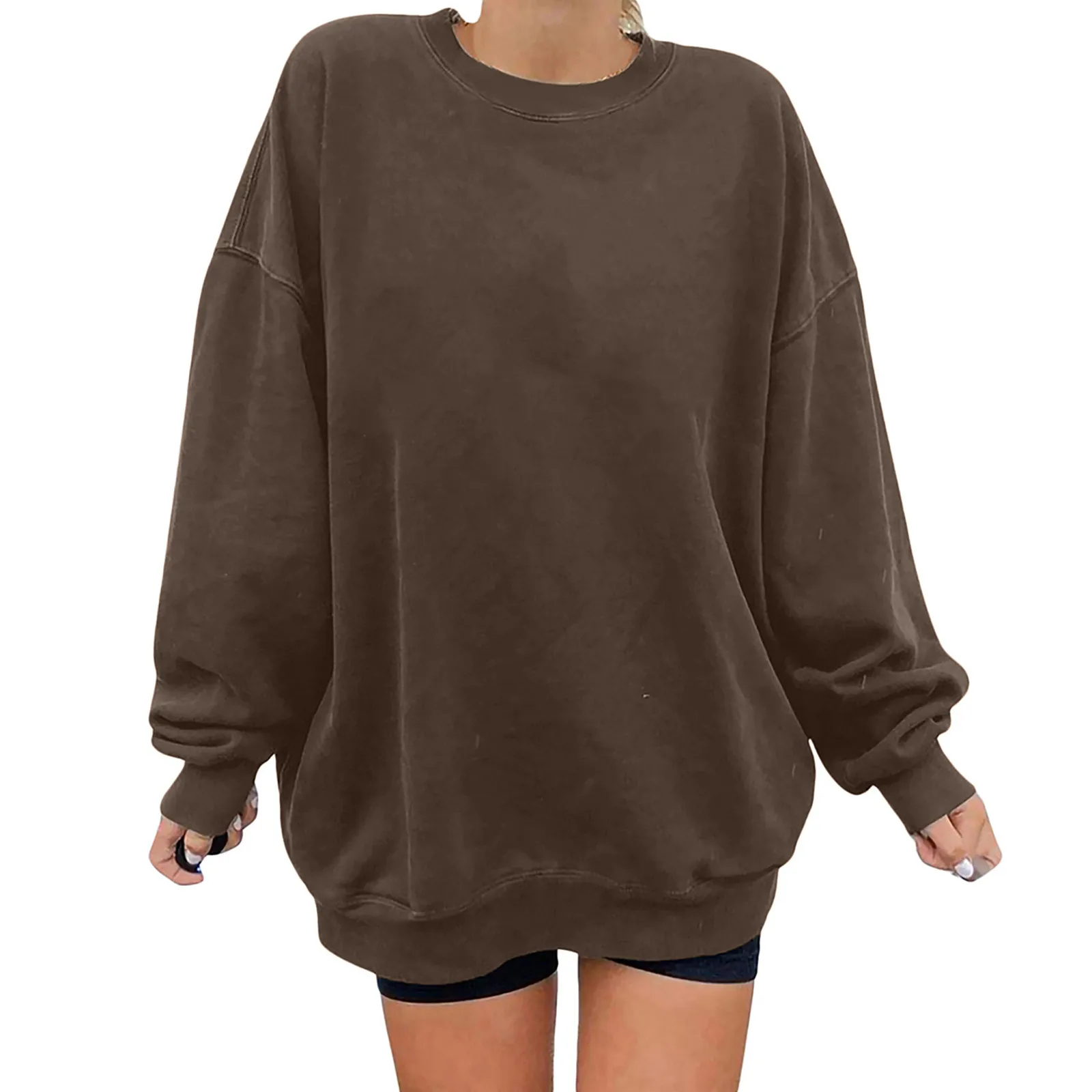 

Fashion Winter Hoodies Sweatshirt Autumn Long Sleeve Sweatshirts Oversize Women Solid Loose Pullover Casual Streetwear Y2K