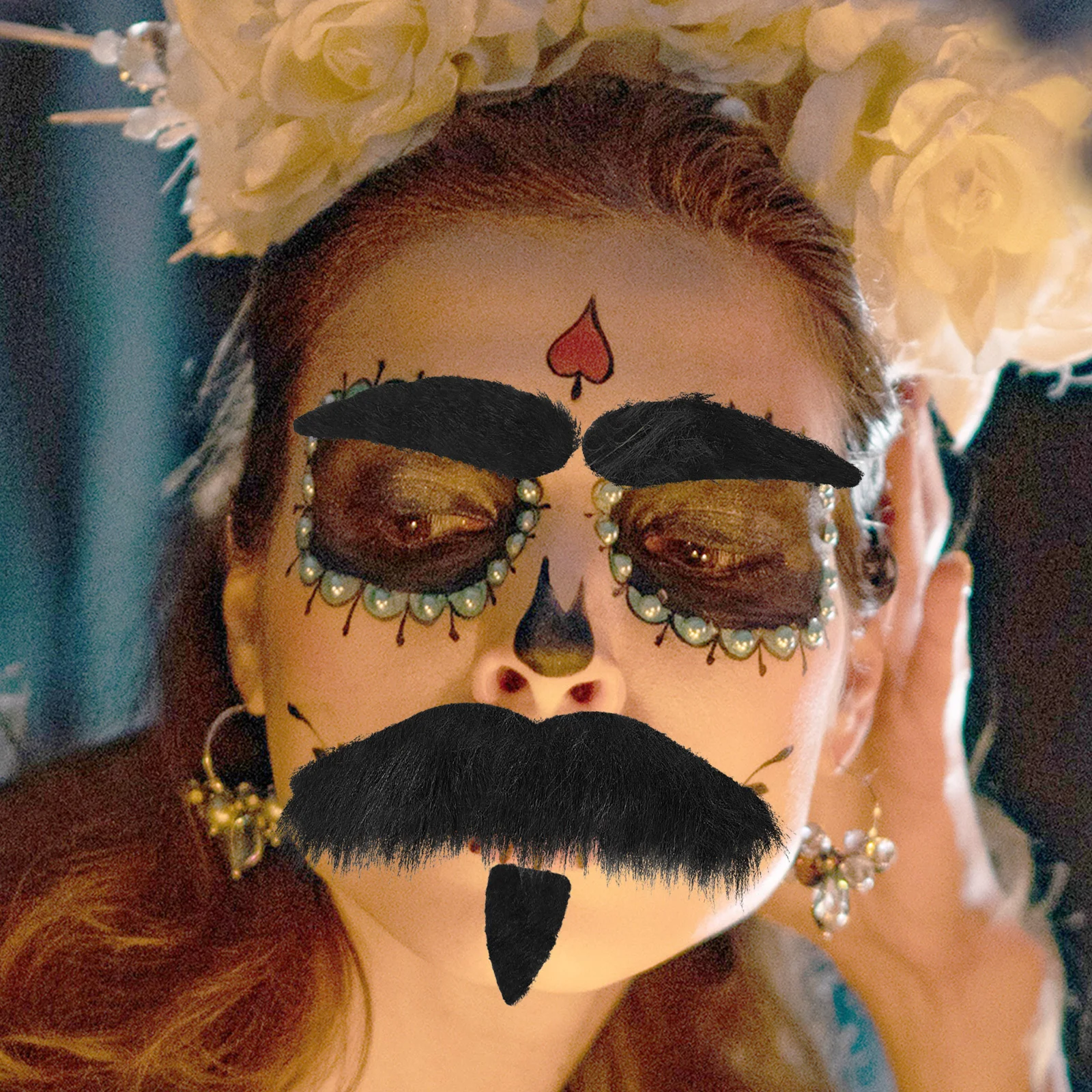 Хэллоуин Декор Реквизит Праздничные Атрибуты Поддельные Усы Борода Черные