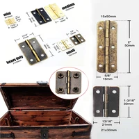 10pcs lengthened mini bronze antique brass jewelry chest gift wooden music box wine case dollhouse cabinet door hinge with screw