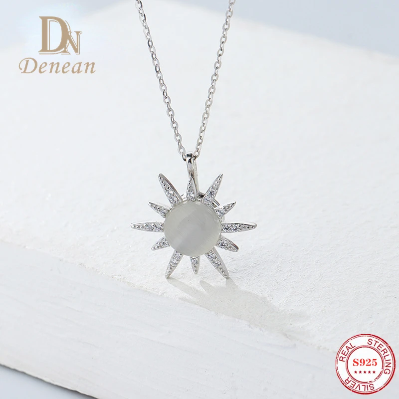 Женское ожерелье из серебра 925 пробы с подсолнухом |