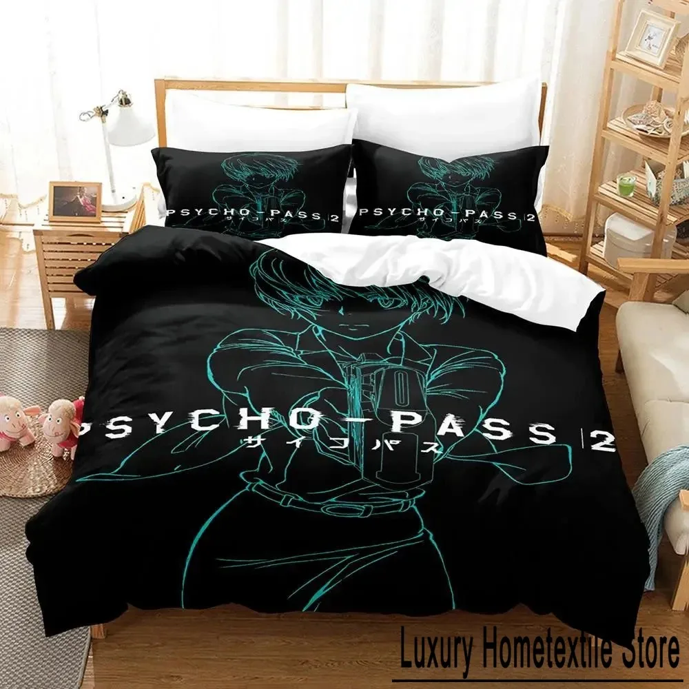 New Psycho Pass Bedding Set for Adults and Kids Single Twin Full Queen King Size Bed Duvet Cover Sets Anime Parure