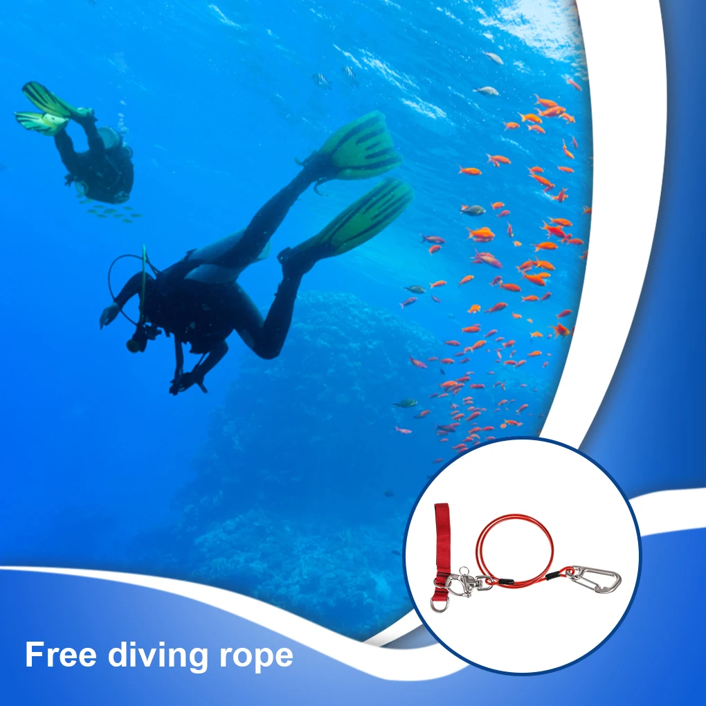 

Diving Freediving Lanyard Professional Safety Rope Anti-lost Anti-rust Scuba Ropes Underwater Sports Swimming Outdoor