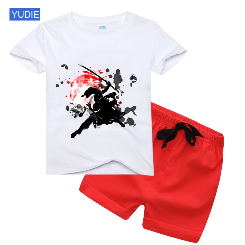 Summer Baby Boys Girls Cartoon T Shirt + Shorts Set Clothes Kids Cute Taekwondo Cartoon 2pcs Children Pajamas Girls Clothing Set