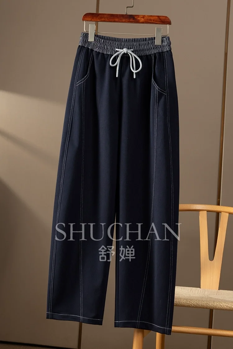 Джинсовые новые синие контрастные цветные эластичные брюки с завышенной талией