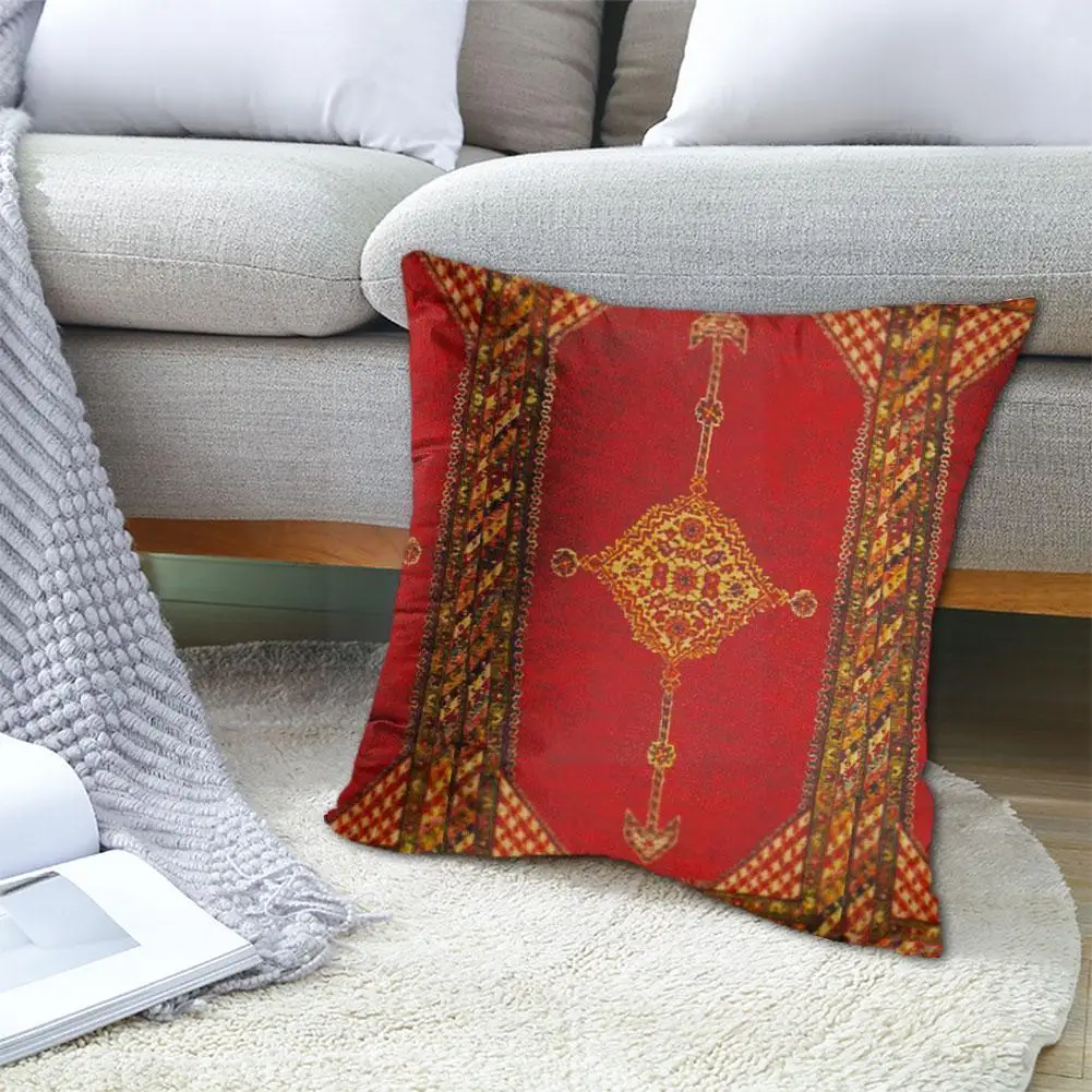 

New 4 Types Ethnic Pattern Double Sided Pillowcase Home Sofa Pillowcase Decorative Decor Peach 45*45cm Skin Decoration A8q7