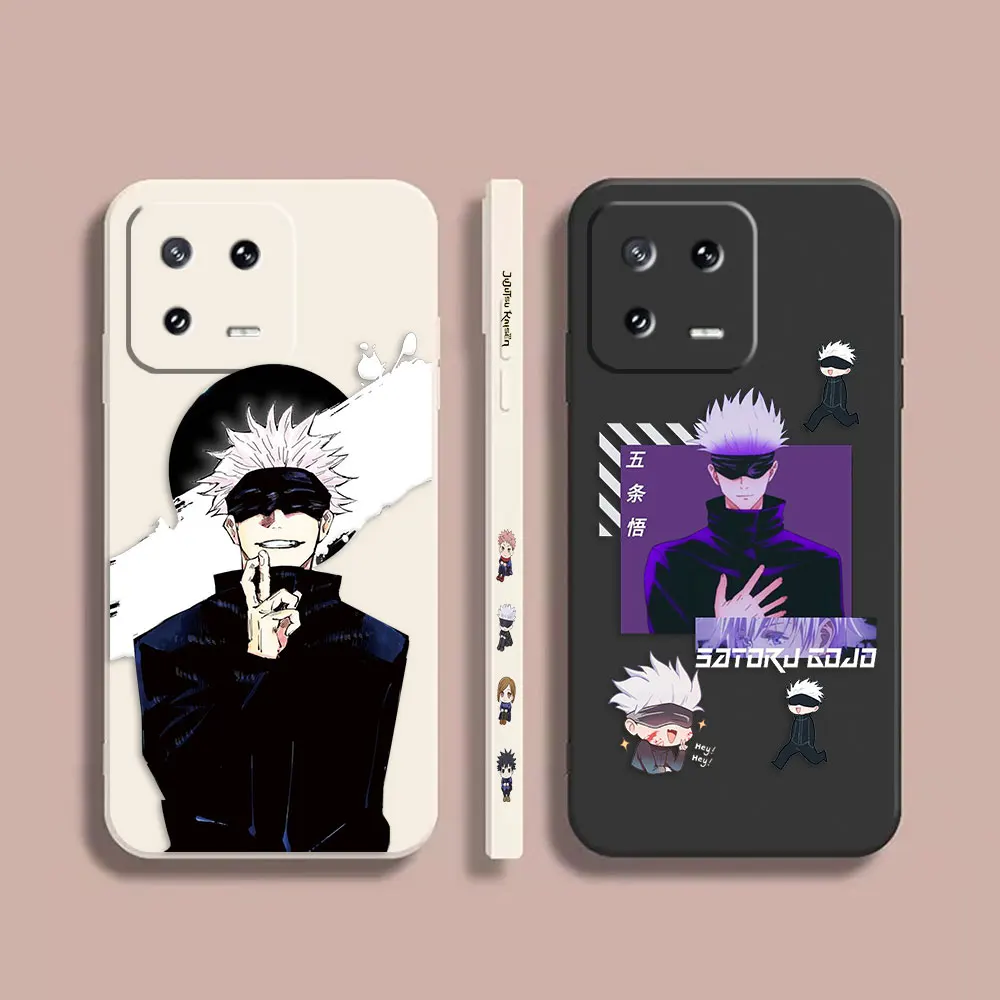 

Case For Xiaomi PCOO F3 M3 X2 X3 6X 8 MIX 2 2S 3 4 3 4 5 GT Pro 4G 5G Simple Liquid Silicone Case Satoru Gojo Jujutsu Kaisen