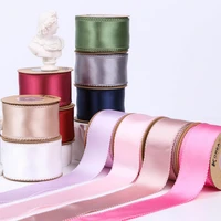 high quality satin ribbon polyester packing material supplies for handmade craft gifts box wedding bouquet wrap solid color tape