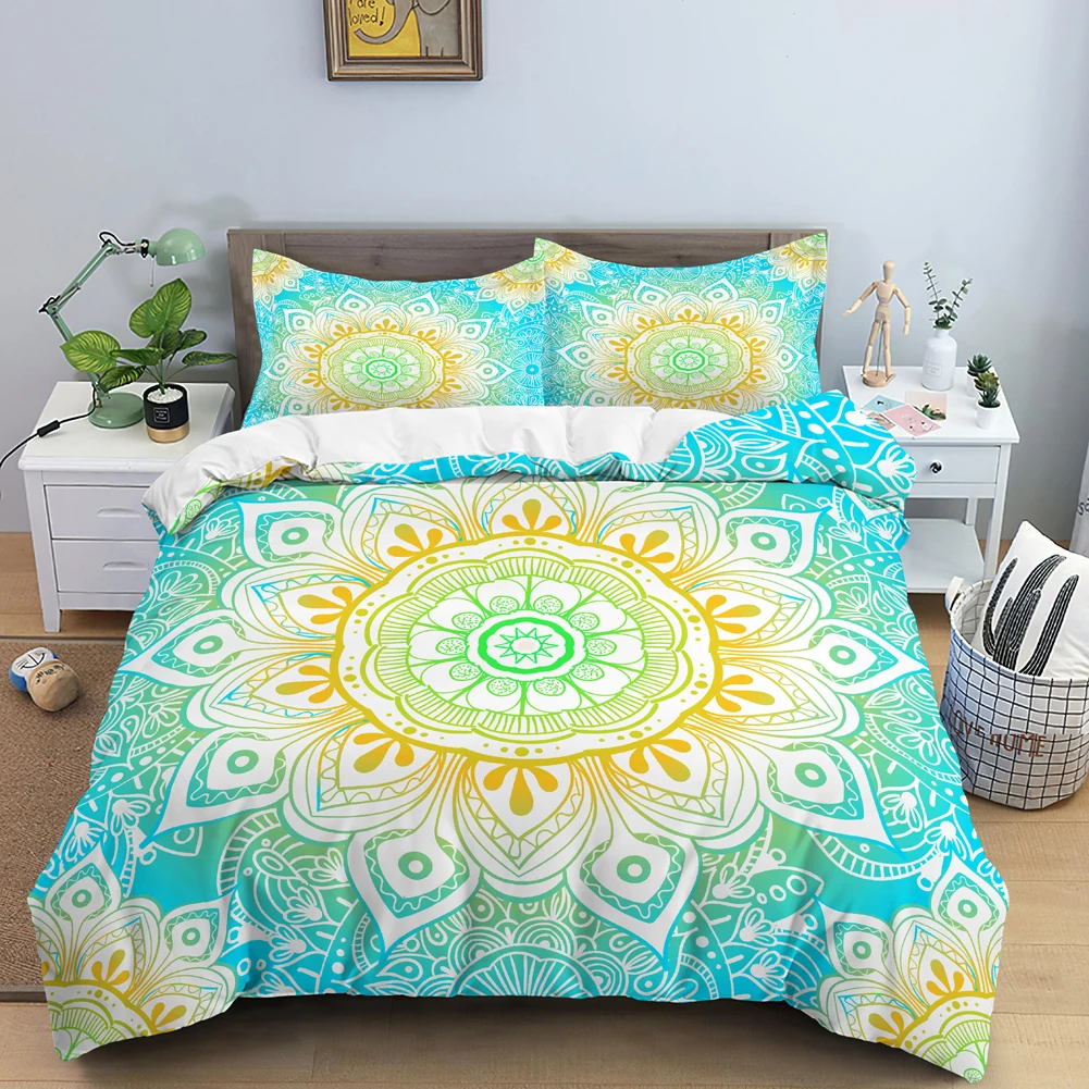 Комплект постельного белья с 3D этническим пододеяльником и принтом мандалы