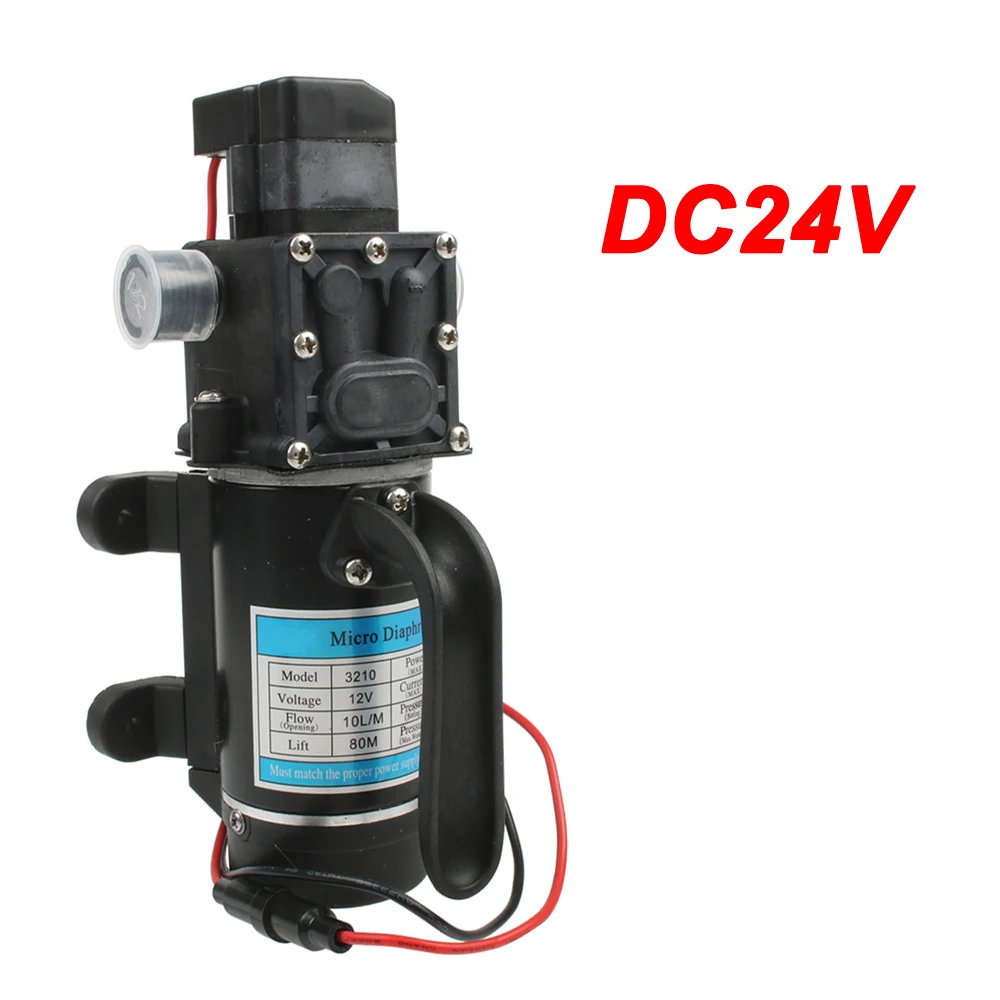 

Электрический водяной пленочный насос высокого давления, 120 Вт, 10 л/мин, черный микронасос для сельскохозяйственного сада, водяной распылитель для автомойки, 12 В, 24 В