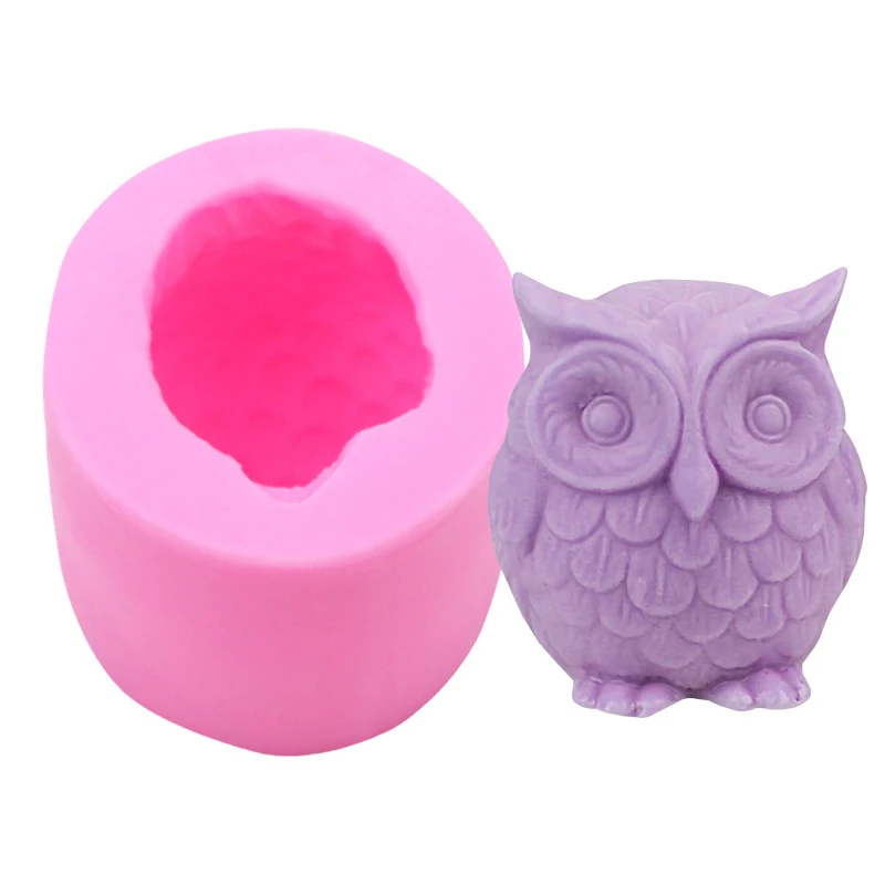 

3D Cute Owl Candle Silicone Mold for Candles Soap Making DIY Handmade Fondant Cookie Craft Resin Molds Plaster Wax Candle Moulds