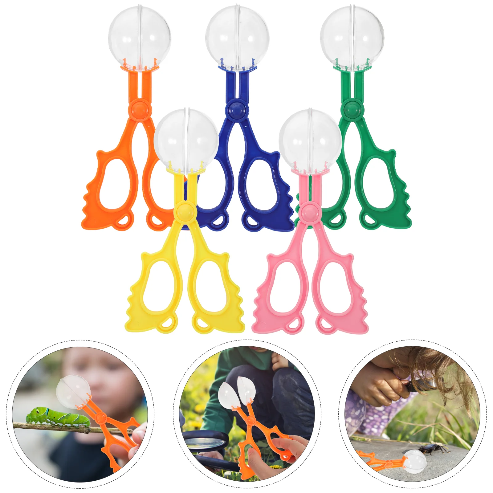 

5 Pcs Bug Collection Set Handy Scoopers Fine Motor Toy Scissors Car Kit Insects Catch Tongs Kids Inset Catcher Toys