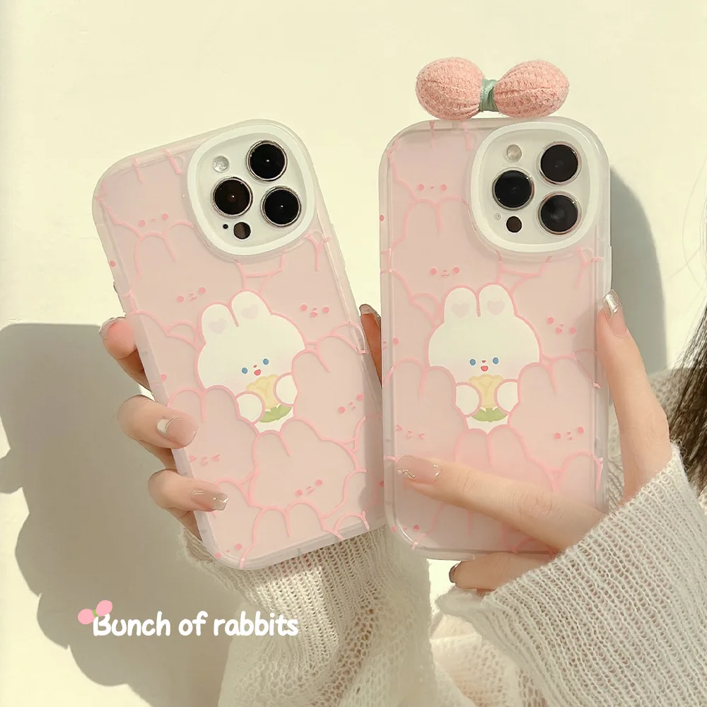 

Cute girly pink bow iPhone13promax apple mobile phone case suitable for 12 11 Mini X xs 7 8 P Xr soft shell