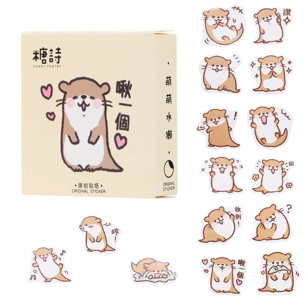 

Cute Diary Japanese Paper School Supplies Scrapbooking Stickers 45 pcs/box Cartoon Otter