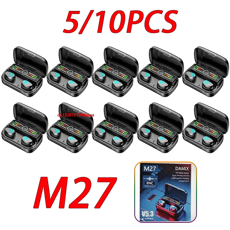 

Беспроводные Bluetooth-наушники M27, TWS, 5/10/15 шт.