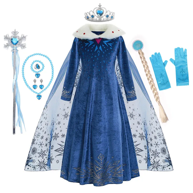 Фото Disney Frozen Снежная Королева Эльза Анна для девочек, нарядное платье принцессы для девочек, детский карнавальный костюм принцессы Анны на день рождения №5