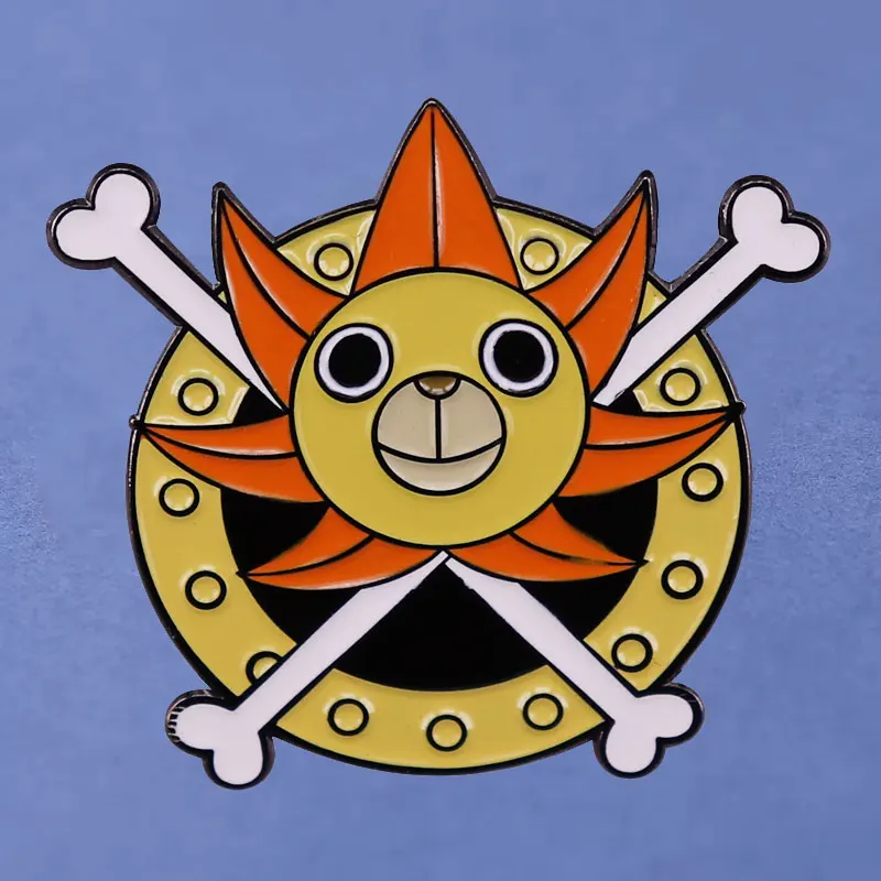 

Anime One Piece Thousand Sunny Hard Enamel Pins Collect Pirate Ship Sun Metal Cartoon Brooch Backpack Hat Bag Collar Lapel Badge