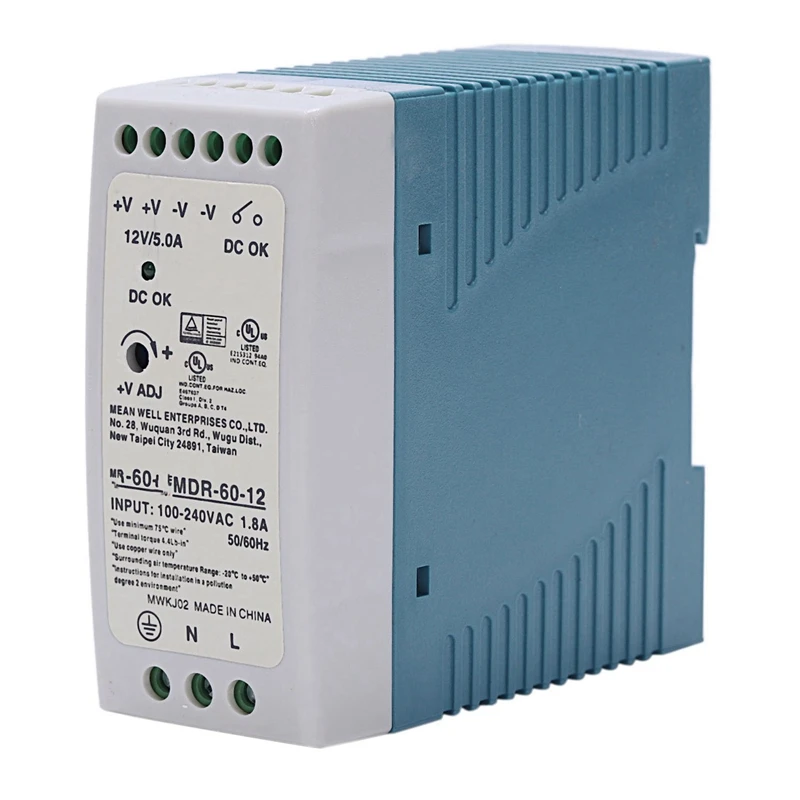 

3X MDR-60 12V 60W Din Rail Power Supply Ac-Dc Driver Voltage Regulator Power Suply 110V 220V