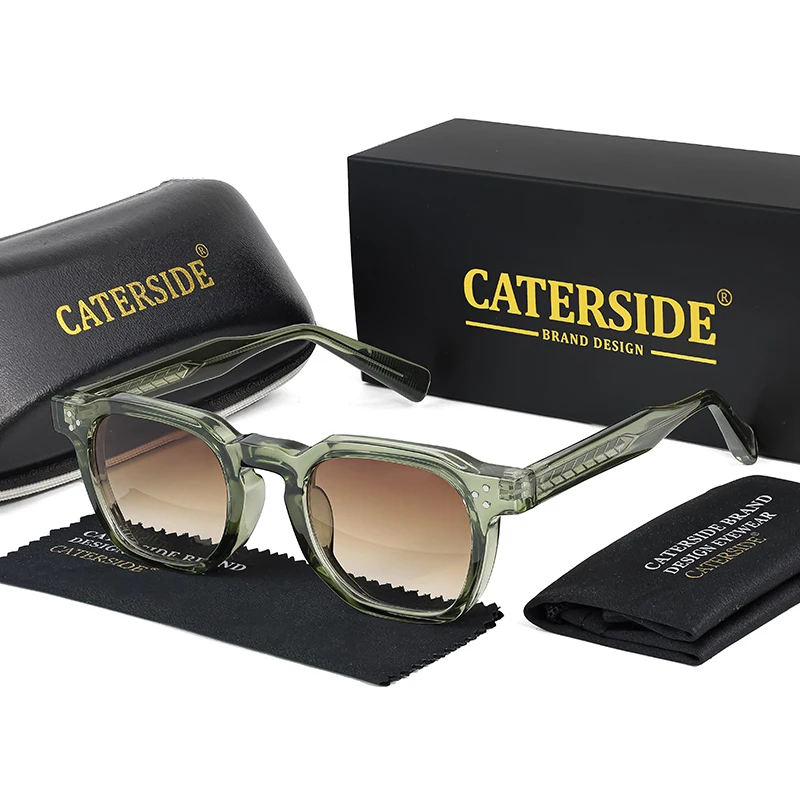 CATERSIDE ретро панк мужские солнцезащитные очки квадратные персонализированные