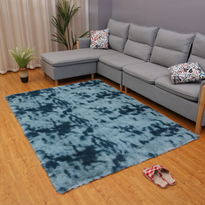 

Thickened Square Velvet Plush Carpet Modern Living Room Decor Bedroom Bedside Window Fluffy Mat Anti-slip Blanket Soft Cushion