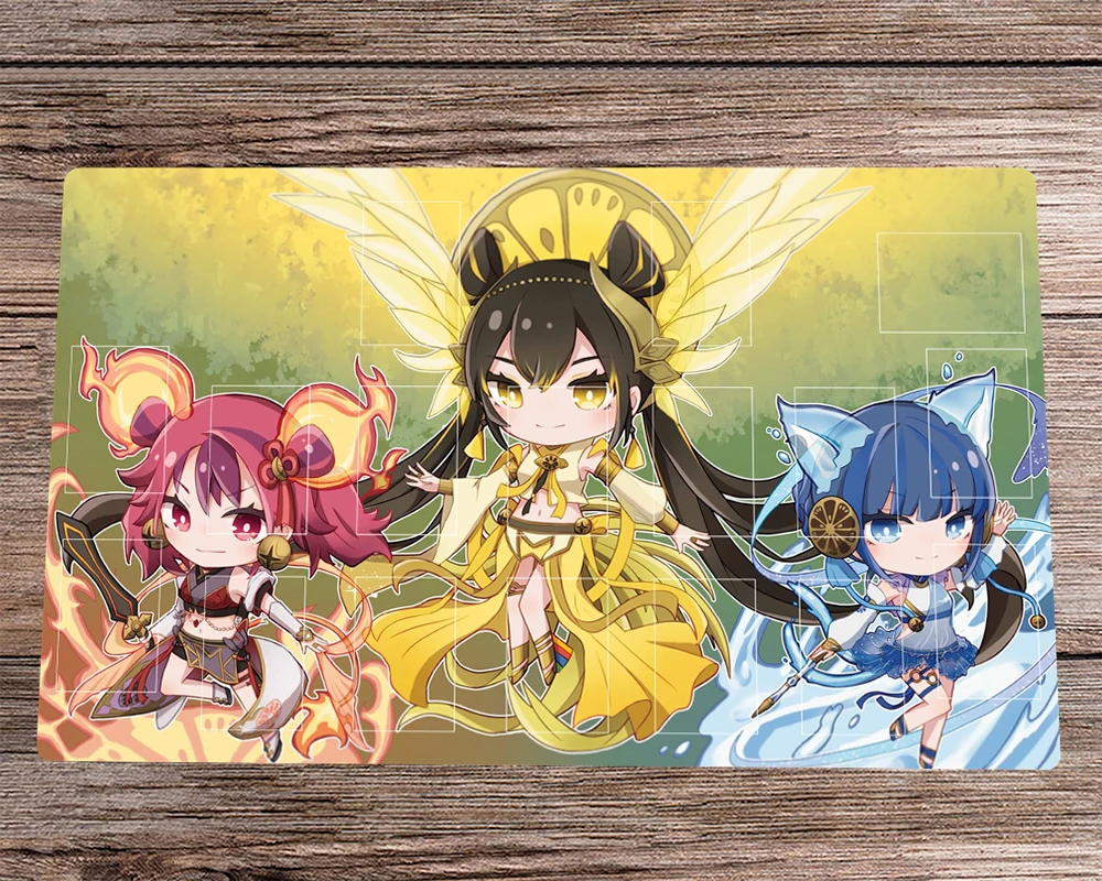 

YuGiOh Duel Playmat Mikanko Kagura TCG CCG Mat Trading Card Game Mat Rubber Mouse Pad Desk Table Mat Mousepad Free Bag 60x35cm