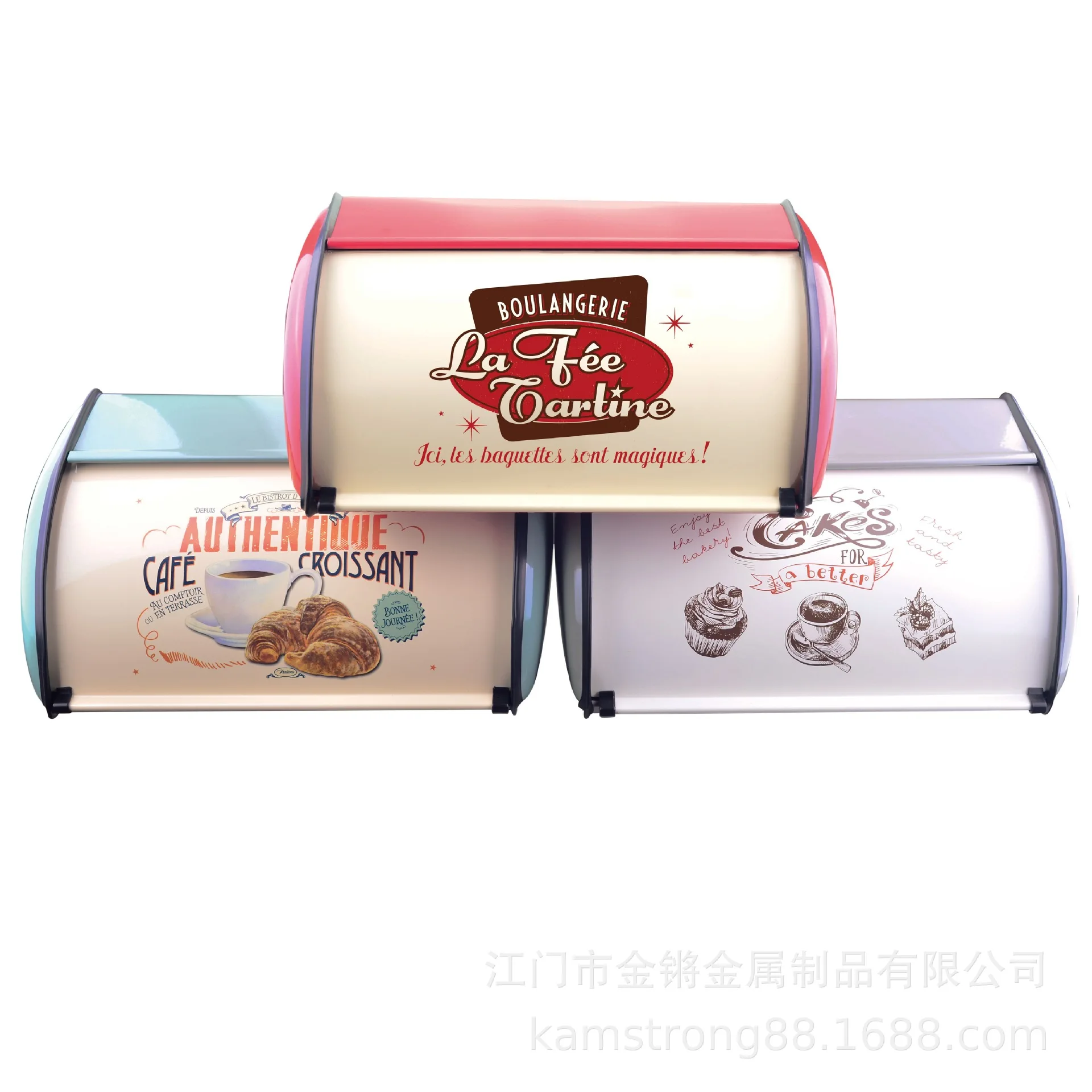 

Kitchen Supplies Metal Side Drum Bread Storage Box Kitchen Storage Jar