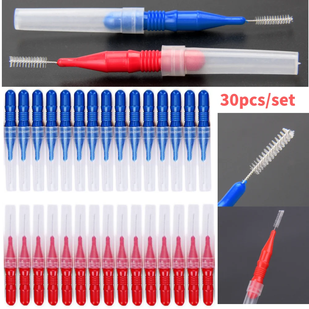 

30Pcs/set I Shaped Interdental Brush Floss Interdental Cleaners Orthodontic Dental Teeth Brush Toothpick Oral Care Tool