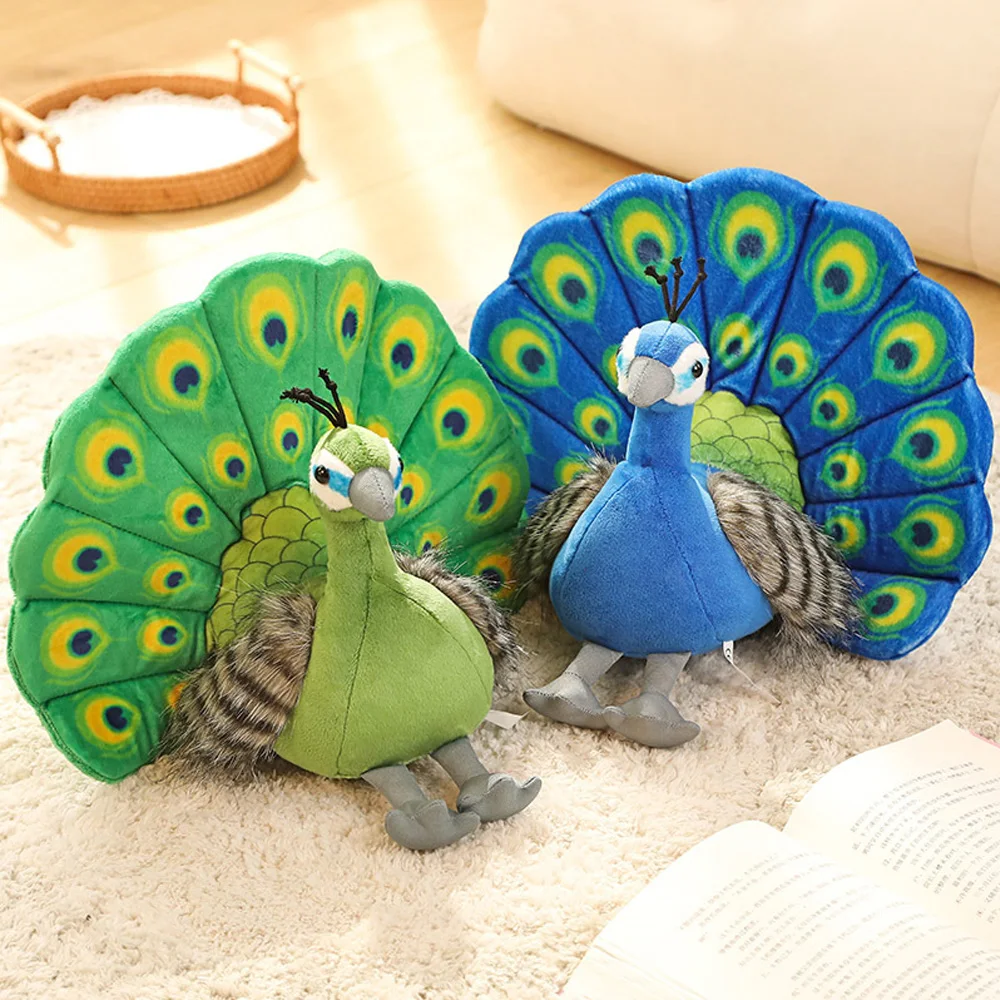 

30cm Lifelike Peacock Stuffed Animal Plush Toys Soft Bird Dolls Gifts for Kids Christmas Birthday Room Decoration Photo Prop