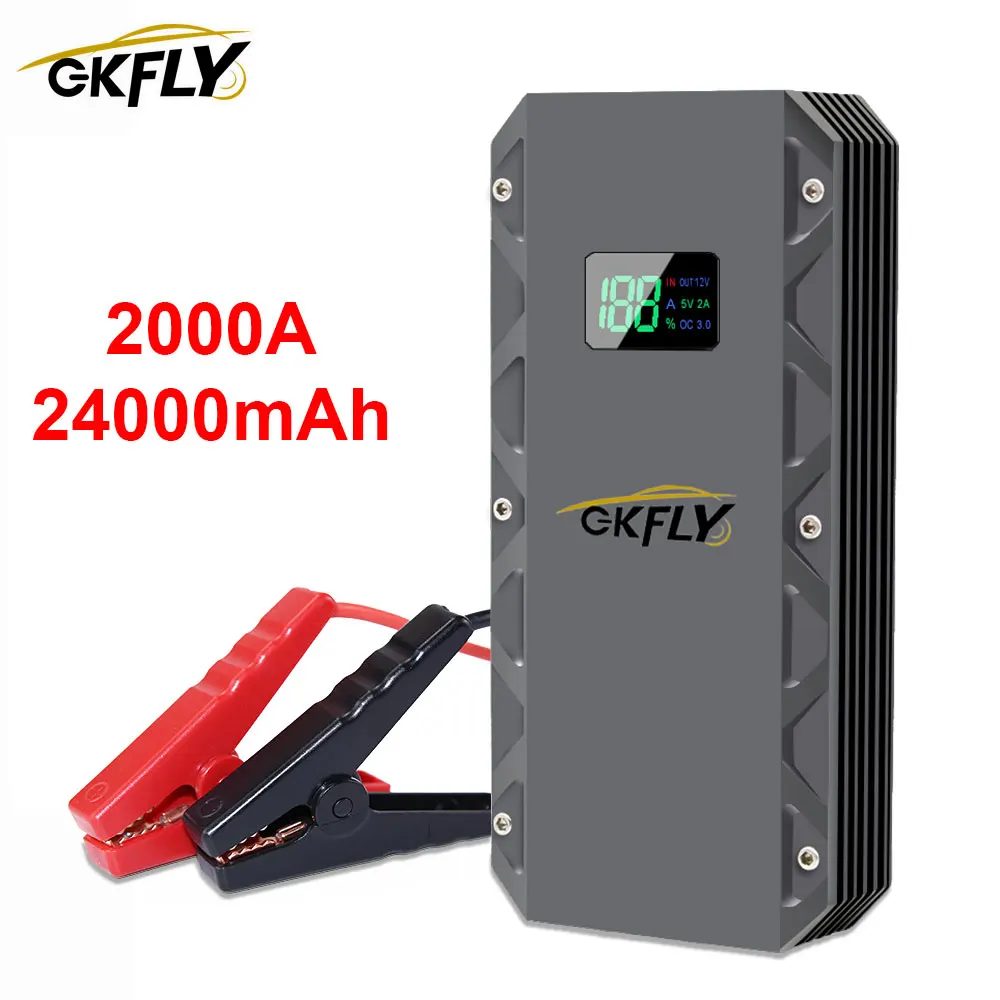 

GKFLY автомобильное пусковое устройство высокой емкости 12 В бустер батарея Перемычка 2000 А экстренное пусковое устройство многофункциональное портативное зарядное устройство