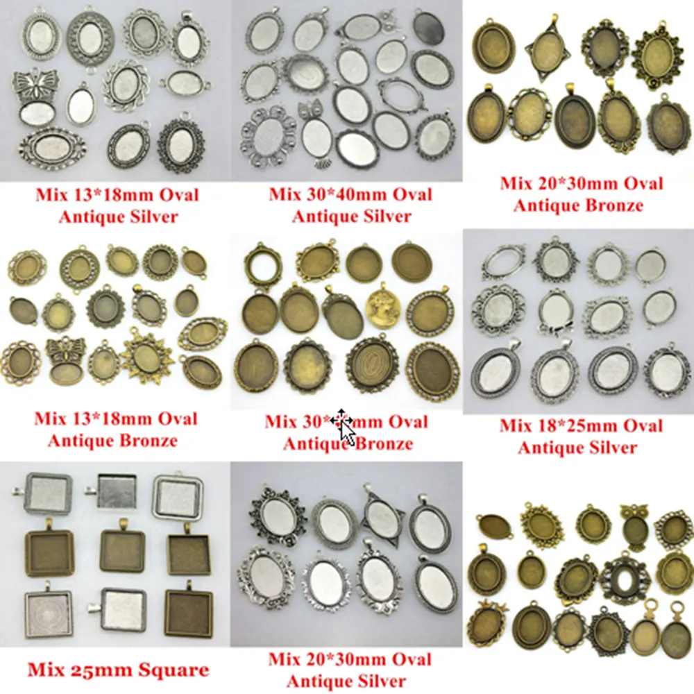 

Jewelry Findings Components Random Mixed Round Base Fit 30x40mm For Bracelets Charm Pendant