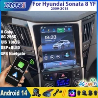 Для Hyundai Sonata YF 8 Android 2010-2018 Tesla Экран Автомобильный GPS-навигатор стерео головное устройство Авторадиоплеер Carplay Все в одном