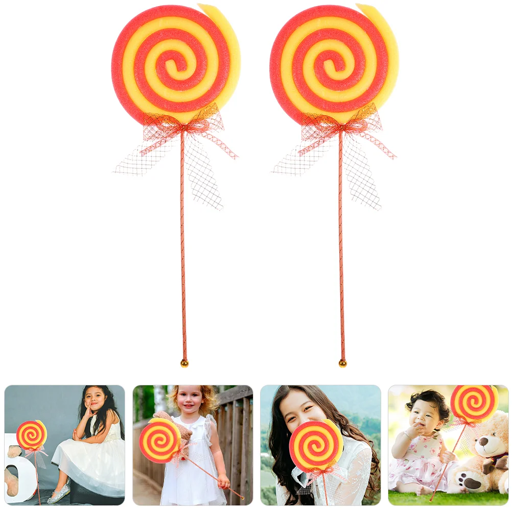

2pcs Large Lollipop Fake Candy Models Photography Prop Scene Decorative Props
