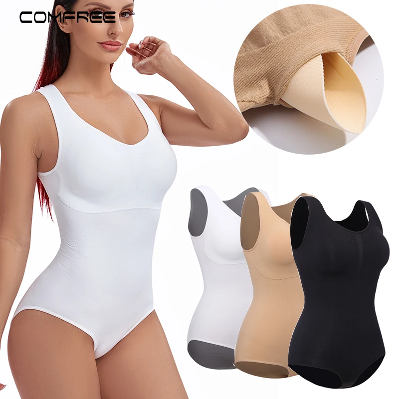 Women Shapewear Bodysuit Seamless Tummy Control Waist Trainer Thong Body Shaper Fajas Colombianas Slimming Underwear Skims