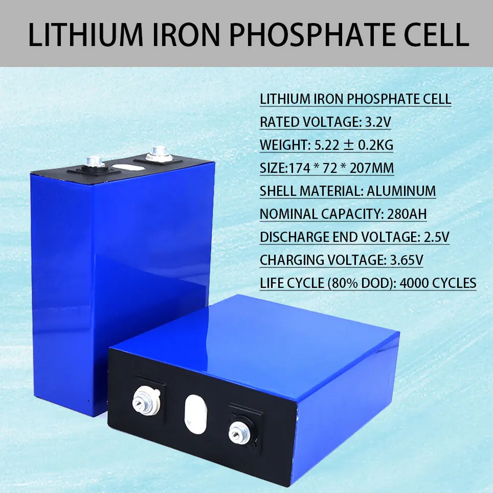 

EVE 3.2V 280AH Brand New Version Lifepo4 Grade A Fully Matched DIY Rechargeable Battery Pack EU US Tax Free With Busbars