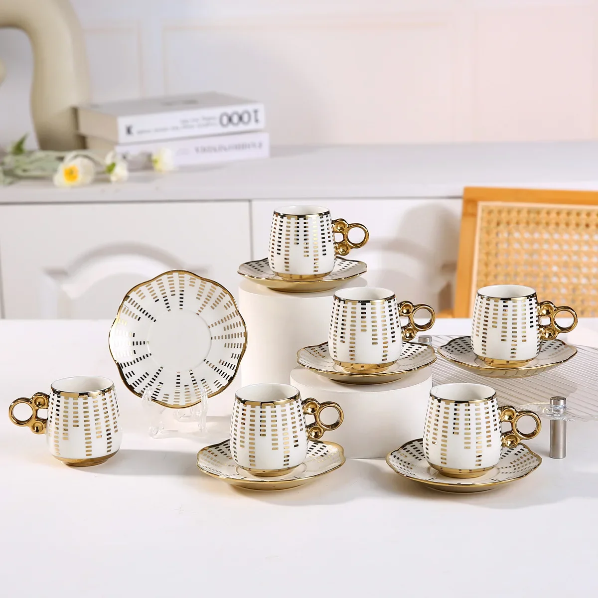 20 комплектов фарфоровые кофейные чашки с узором в виде дерева 6 шт. для эспрессо