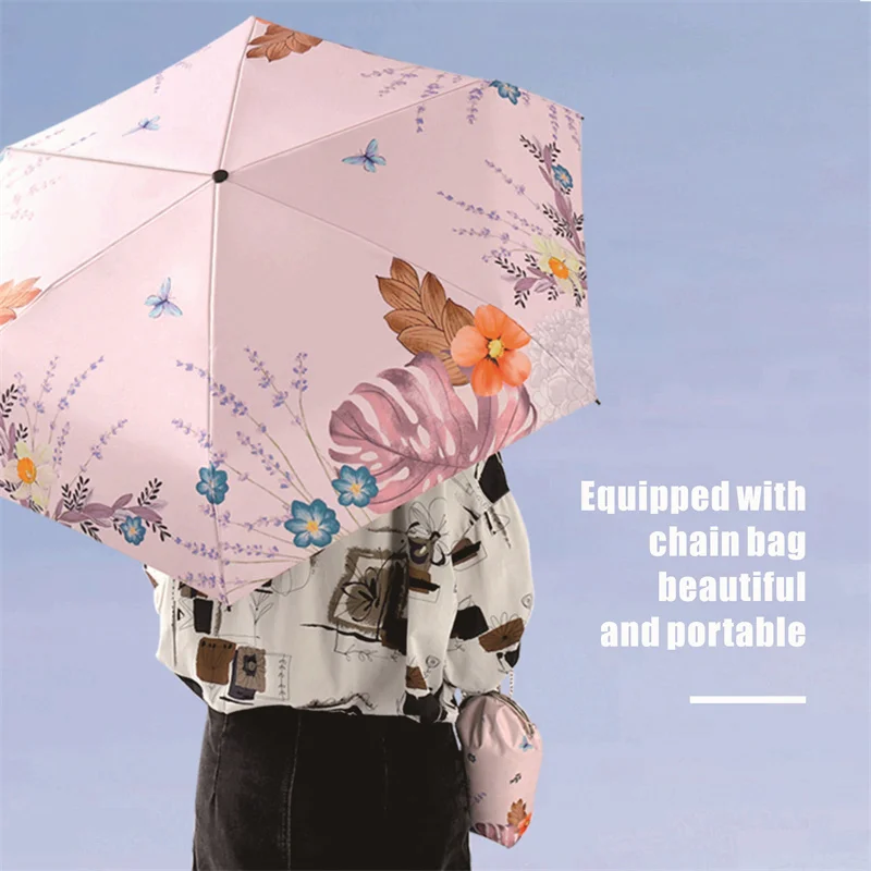 

Rain or shine dual-use umbrella sunshade anti-ultraviolet black glue portable fashion sunscreen folding umbrella