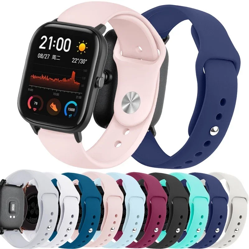 

Bracelet for Amazfit bip strap Silicone band Amazfit GTS/2/2e/GTS2 Mini/GTR 42mm/47mm/GTR2/2e/stratos 2/3 Sport Watch 20mm 22mm
