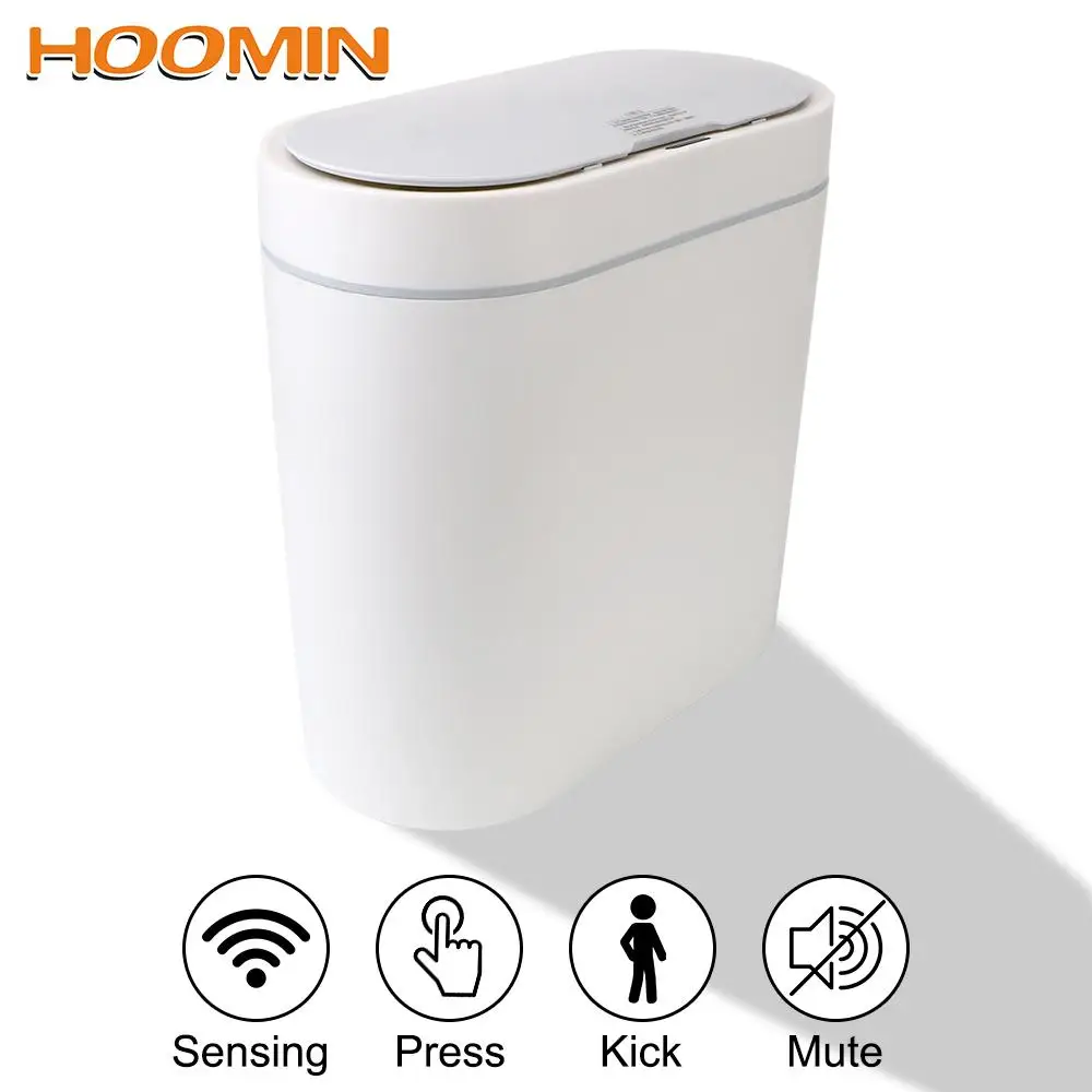 

Умная мусорная корзина для ванной, кухни, туалета, с водонепроницаемым датчиком, 8 л