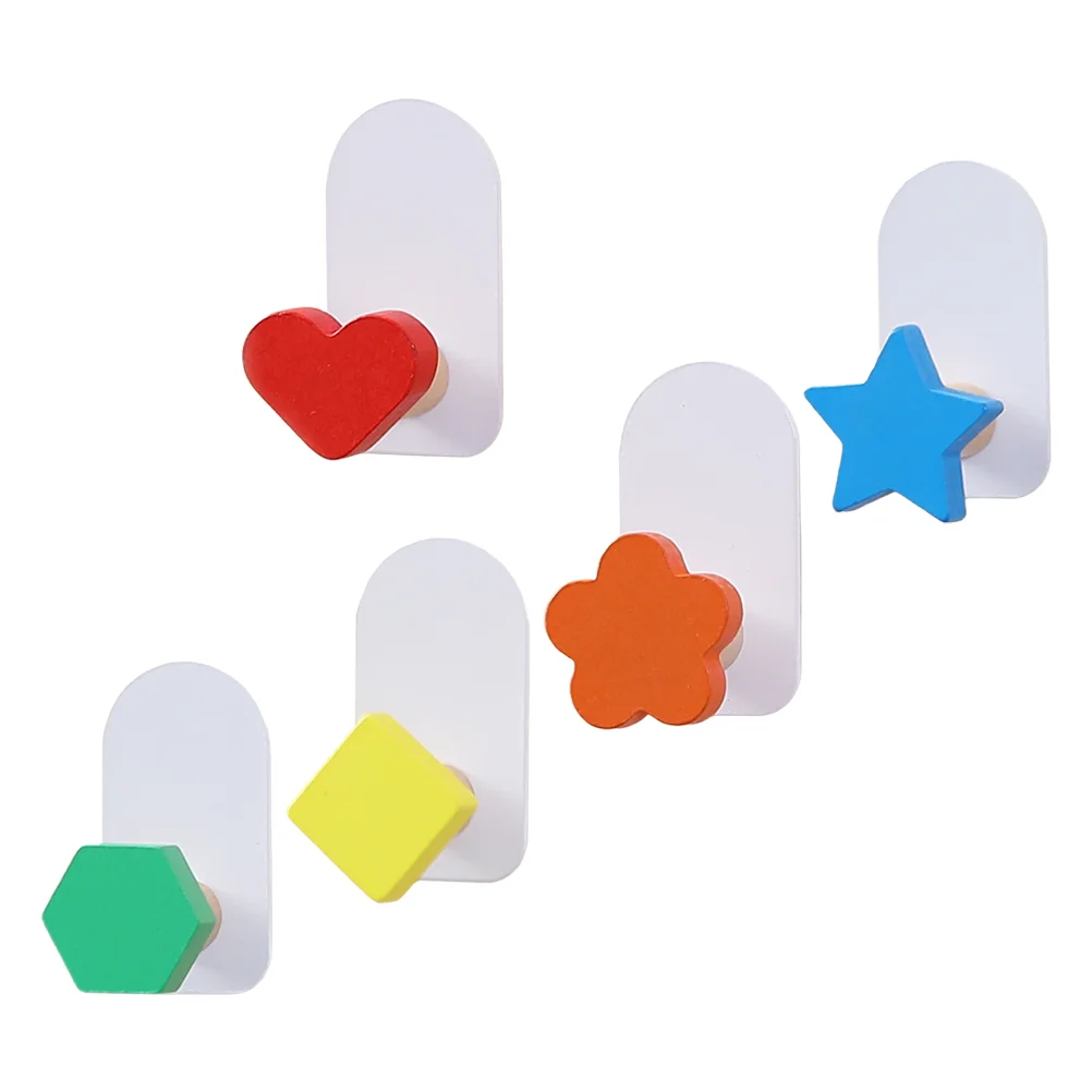 

5 Pcs Clothes Rack Heavy Duty Clothes Solid Wood Hook Wall-mounted Holder Children's Room Back Door Household Coat Storage