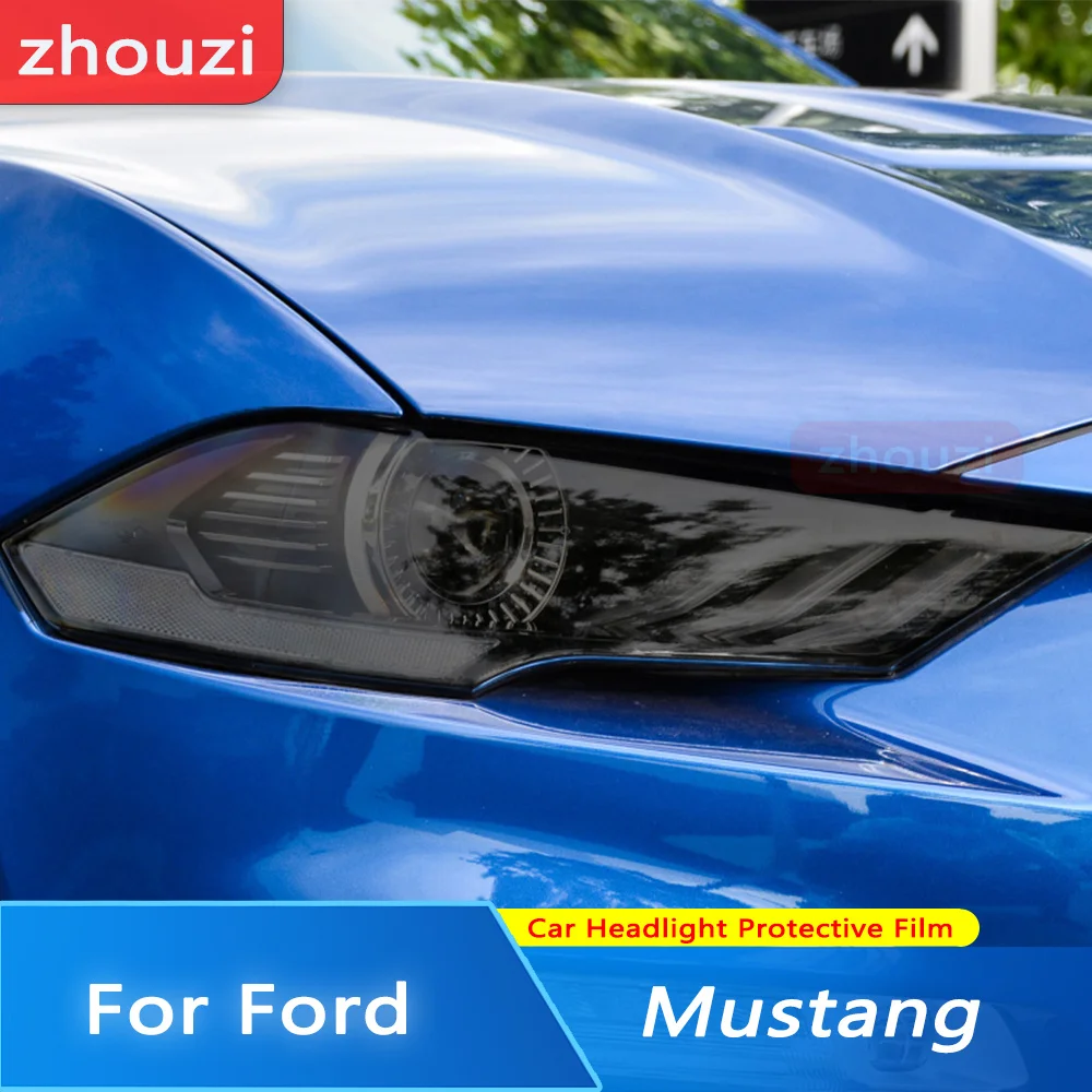 

For Ford Mustang 2015-On 2022 Shelby GT500 Car Headlight Protective Film Taillight Transparent Black Self Healing TPU Sticker
