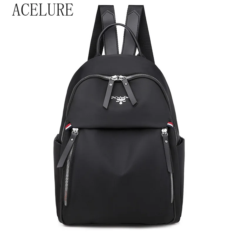 

ACELURE Solid Color Oxford Cloth Backpack Women's New Fashion Large Capacity Studenyts School Bag All-match Canvas Travel Bags