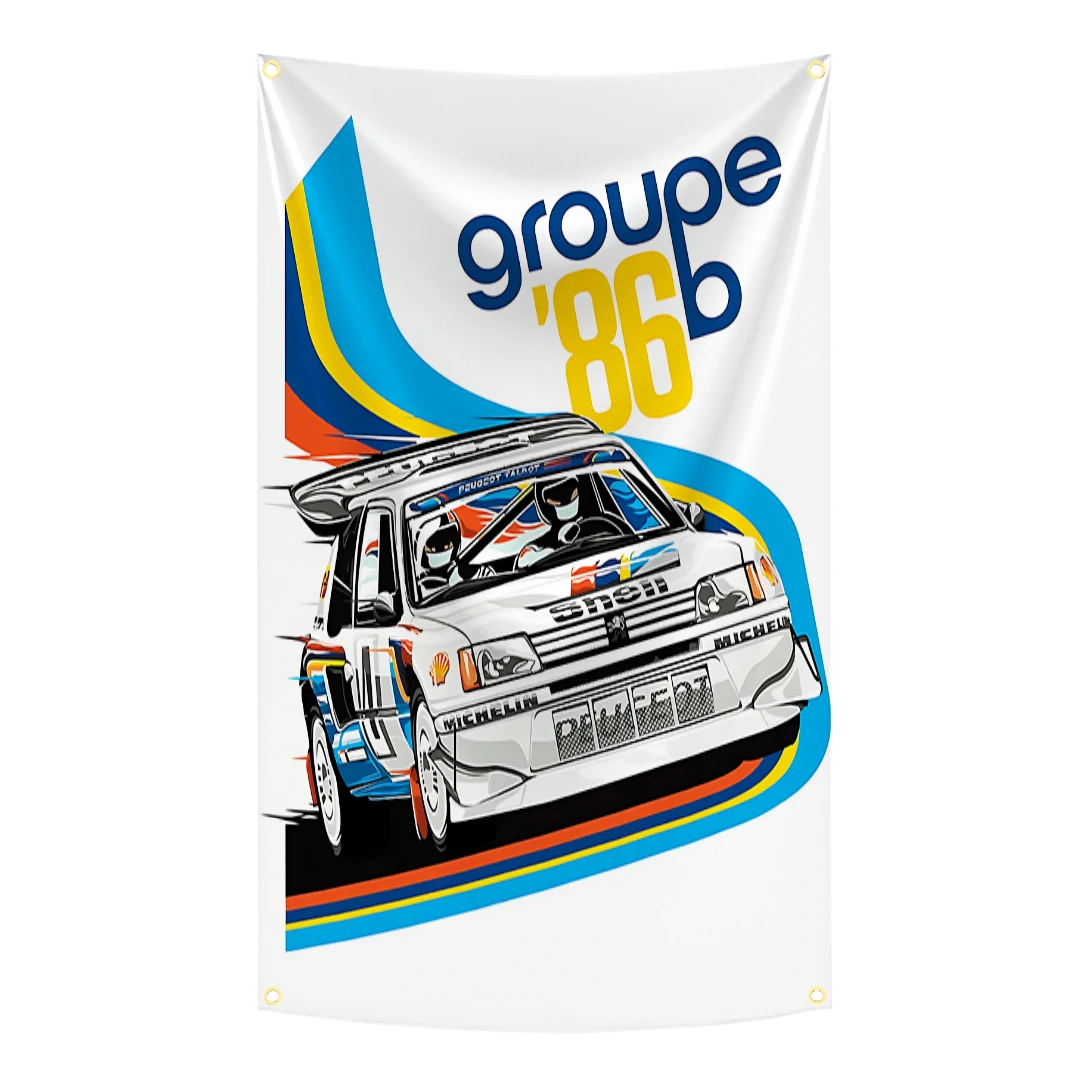 Флаг P-Peugeot 205 Classic Rally Car, 90x150 см, гобелен из полиэстера с цифровой печатью, баннер для декора стен гаража (art.: 3920d96da45ea) - 3920d96da45ea