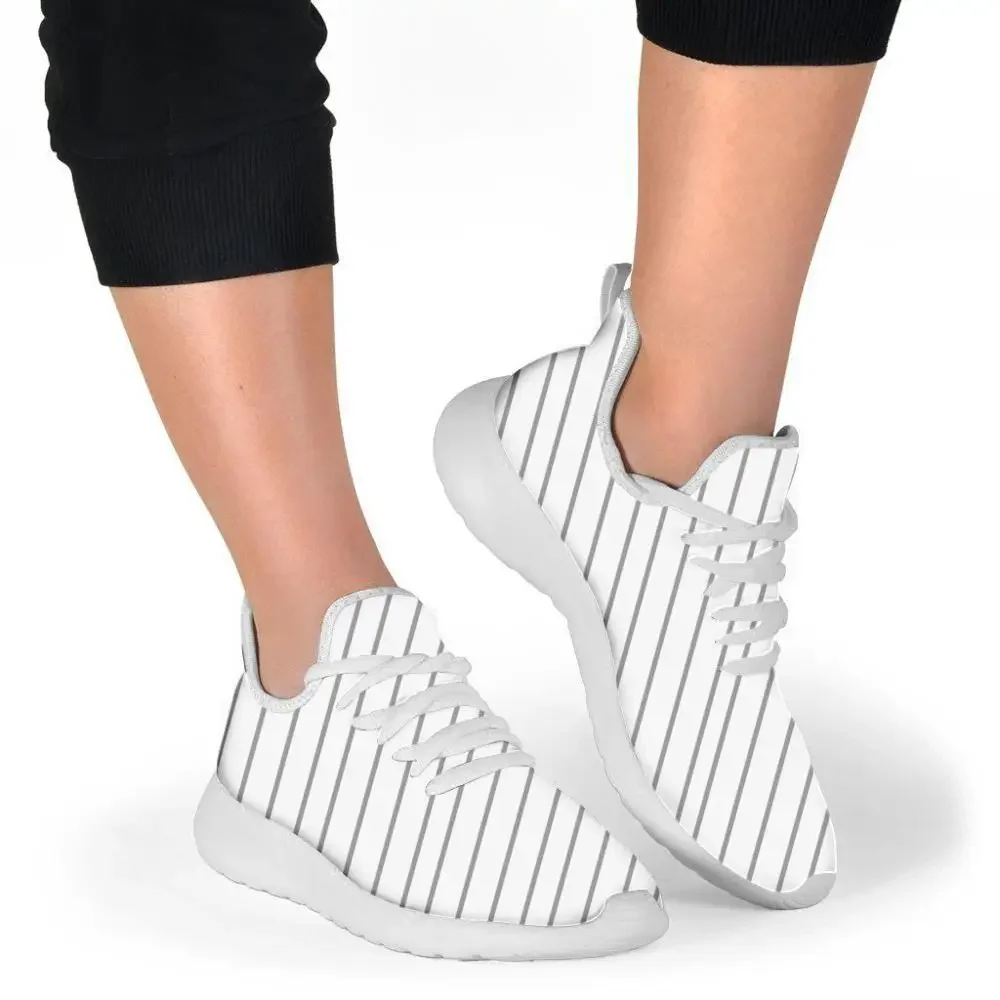 Женские сетчатые вязаные кроссовки на шнуровке плоской подошве