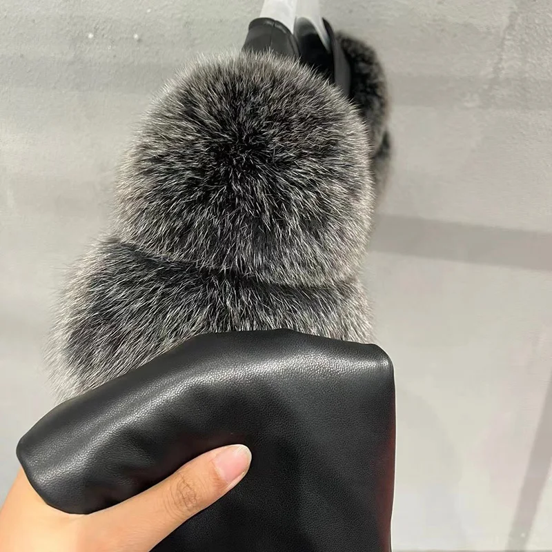 Autumn Winter Luxury Women Real Sheep Leather Jacket With Fur Lambskin Coats Lady Genuine Leather Jackets Female Outwear GT5081