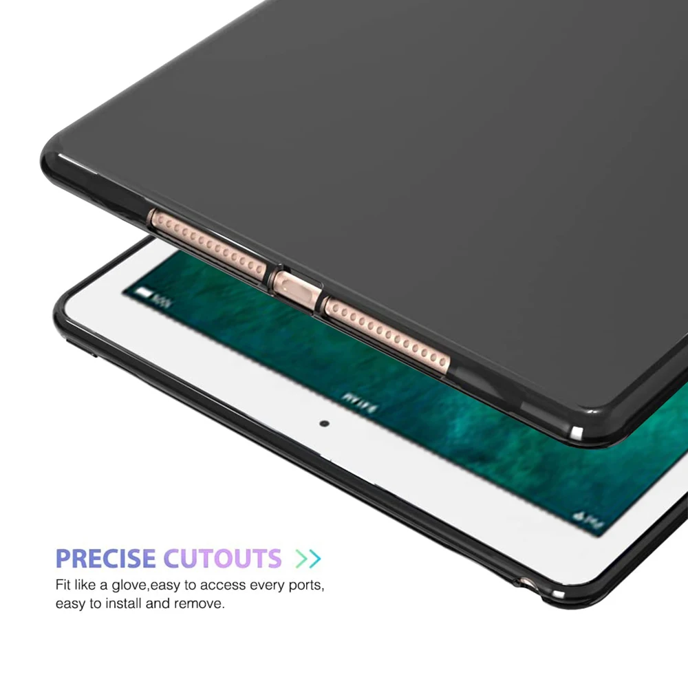 Ultra-Thin TPU Case For Apple iPad 5th 6th generation Tablet PC Soft Anti-Fall Shockproof Black Silicone Shell 9.7 |