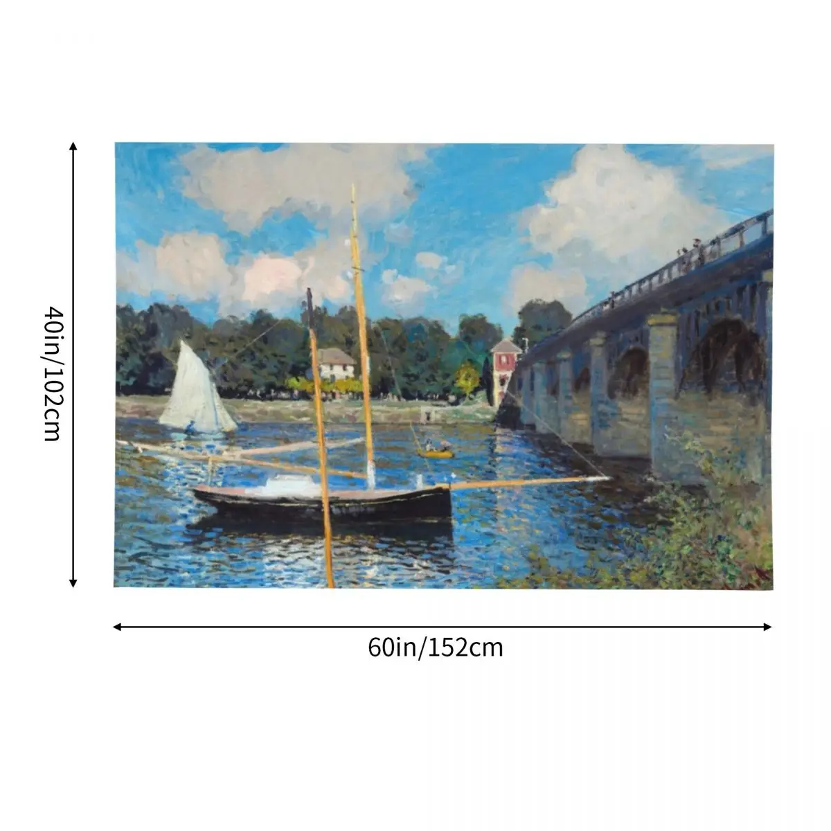 Моне высокого разрешения - Мост на Argenteuil гобелен украшение для спальни украшения