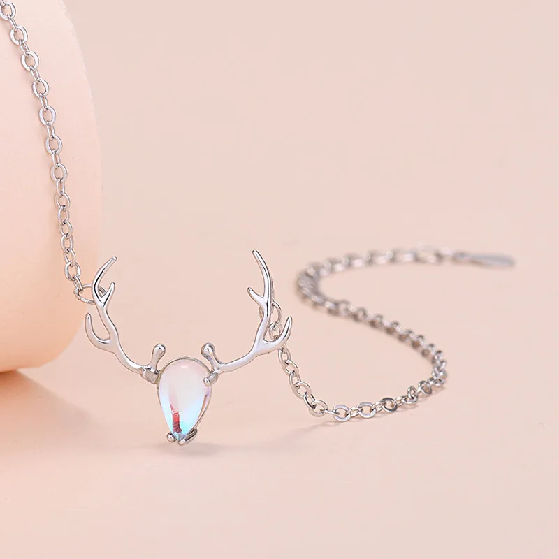 

Antlers Crystal Charm Bracelets For Women 925 Stamp Fashion Luxury Chain Bangles Retro Wedding Jewelry 2022 Gift