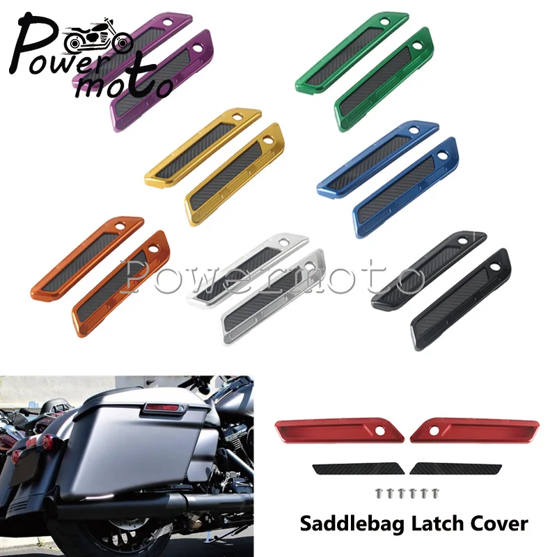 Фото Крышки защелок для жестких кофров из алюминия CNC T6061 для Harley Touring Road Street Glide FLHX FLHR FLTRX Road King Special FLHRXS №1
