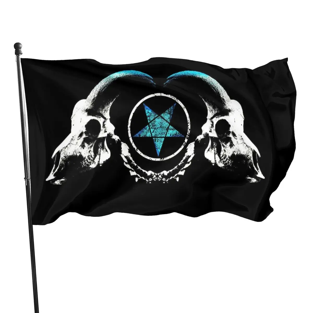 

90x150cm Pentagram Satantic Occult Church Of Satan Goat Goth Flag