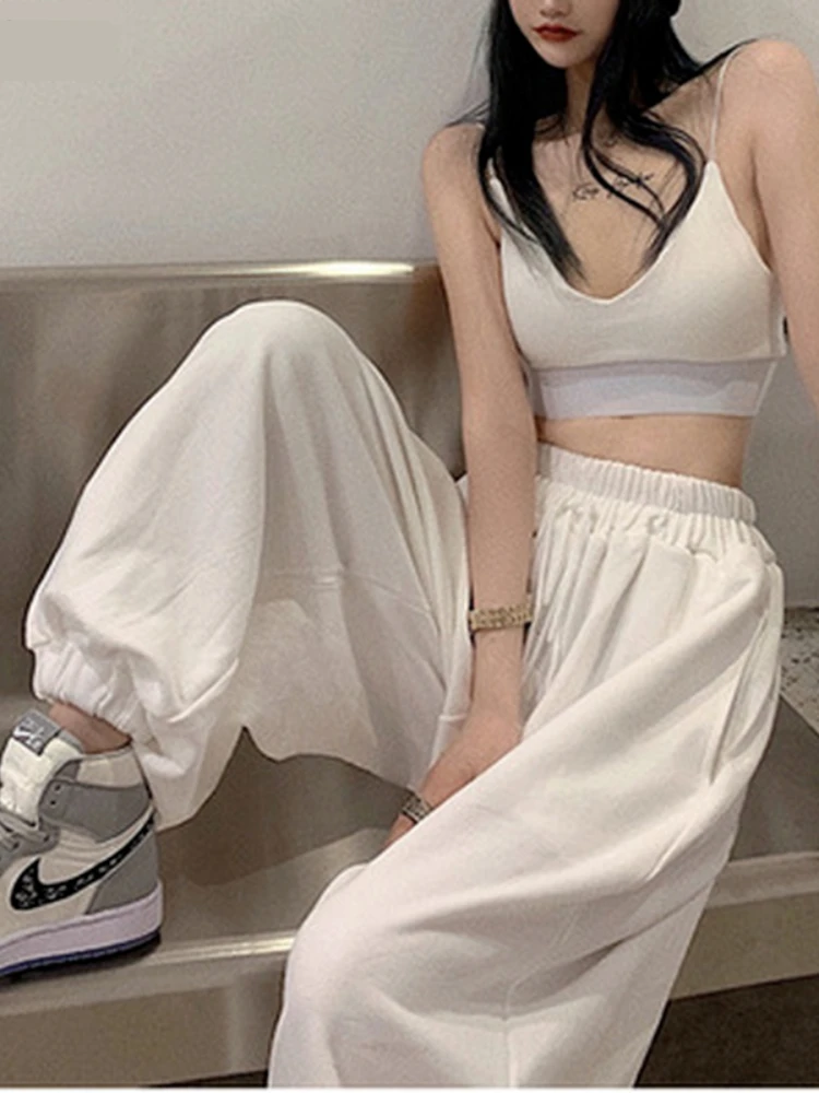 

Oversized Women White Jogging Loose Sweatpants Korean Fashion Sports Pants Ankle-length Casual Harajuku Wide Joggers Trousers